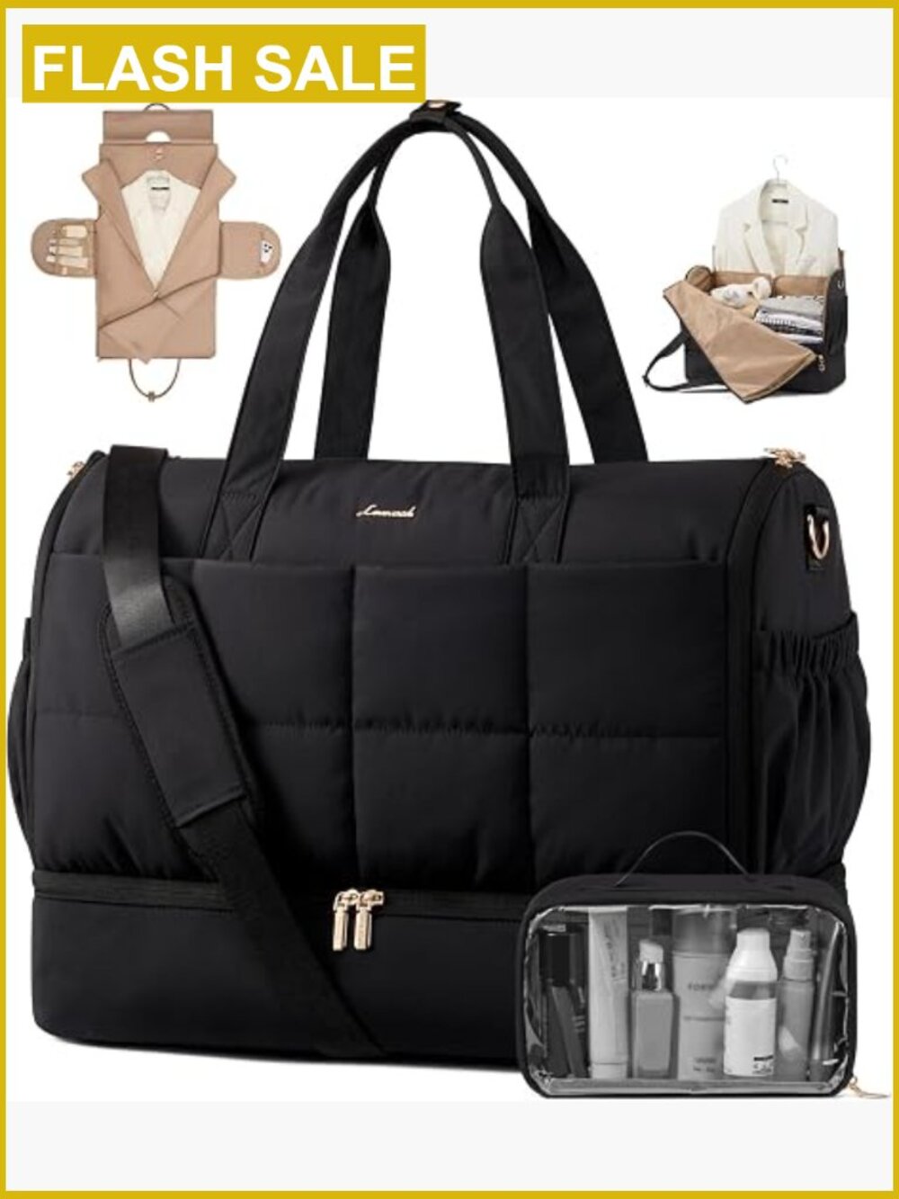 Convertible Garment Bag for Travel, 2-in-1 Hanging Suitcase Suit Bag, 45L
